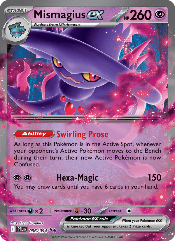 Mismagius EX from PHANTASMAL FLAMES 2025 graded card