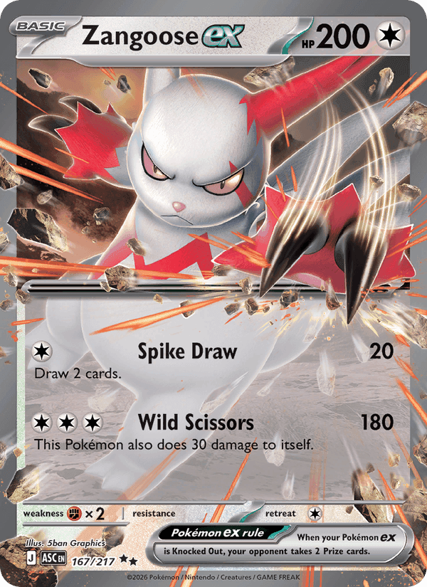 Zangoose EX from ASCENDED HEROES 2026