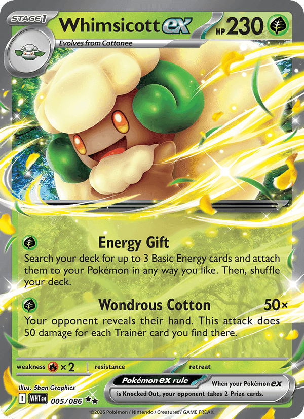 Whimsicott EX from WHITE FLARE 2025 graded card