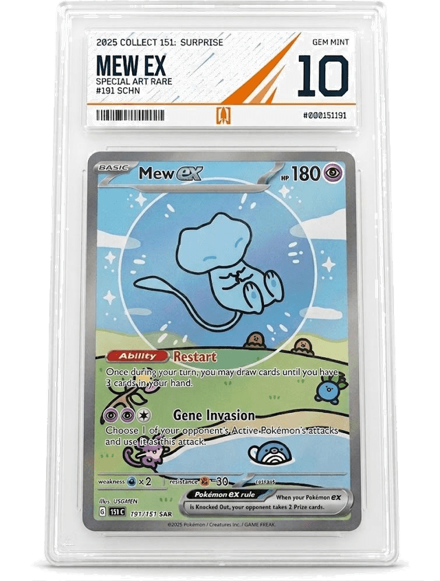 Ancient Mew promo card graded 9 in an RKT slab