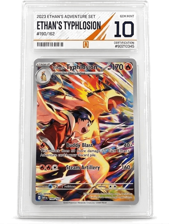 Typhlosion Illustration Rare graded 9 in an RKT slab